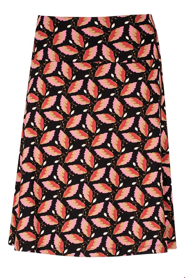 A-lijn rokje met bladerenprint | Zilch skirt A-line autumn black