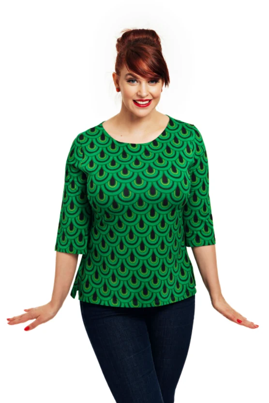 Top met grafische art deco print | Cissi och Selma vendela topp drake