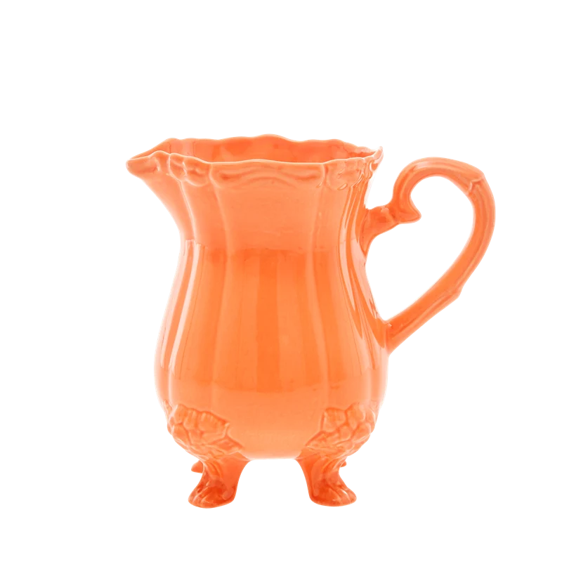 Rice cermamic jug with feet in tangerine large