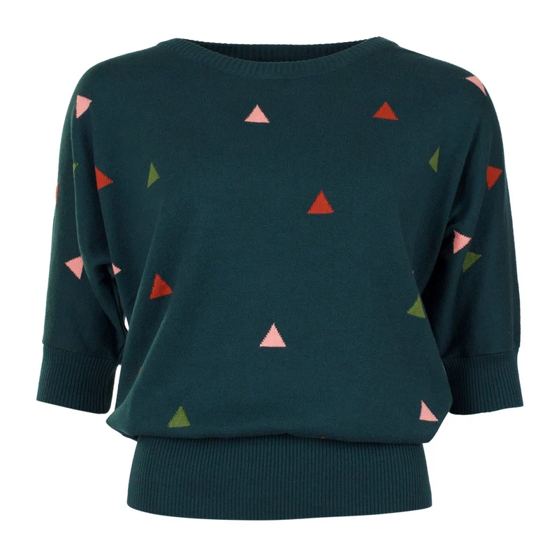 Trui met driekhoekprint | Froy & Dind sweater Sybille triangle
