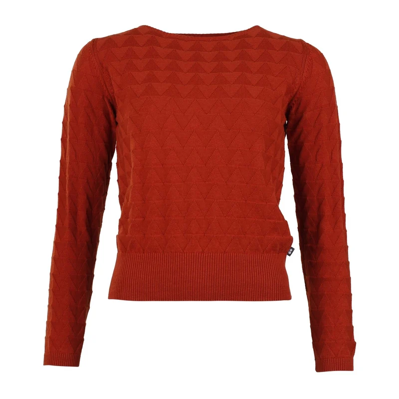 Rode trui met ingebreid patroon | Froy & Dind sweater Rina picante