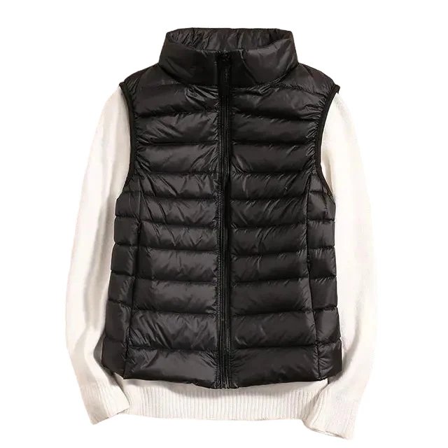 Dames Puffervest Lichtgewicht Met Ritssluiting