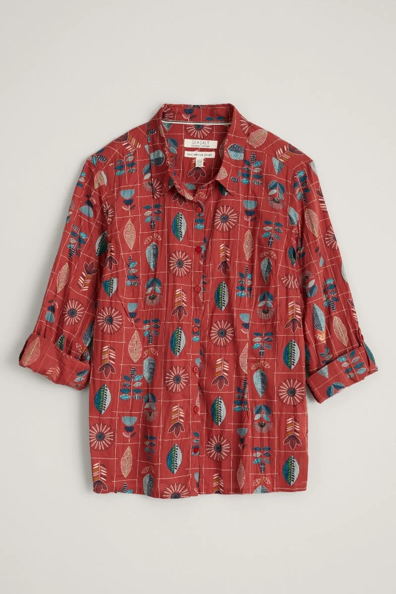 Blouse van biologisch katoen | Seasalt Cornwall Larissa shirt 50's collection burnt orange