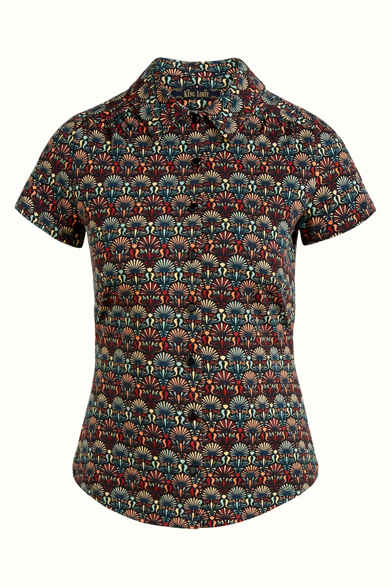 Blouse met korte mouw | King Louie blouse cabrera black