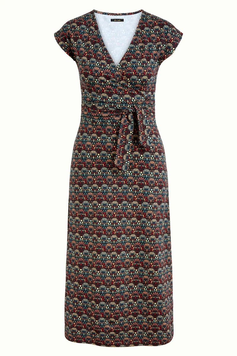 Jurk met grafische print | King Louie Lot midi dress cabrera black