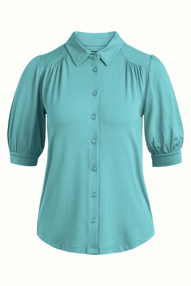 Blouse van duurzame viscose | King Louie Carina blouse ecovero light matcha green