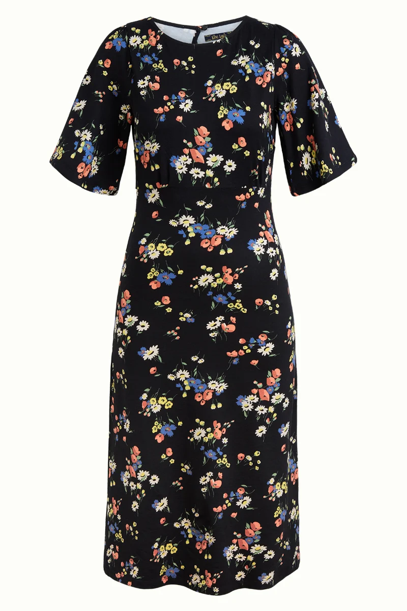 Midi jurk met bloemenprint | King Louie Uma dress finca black