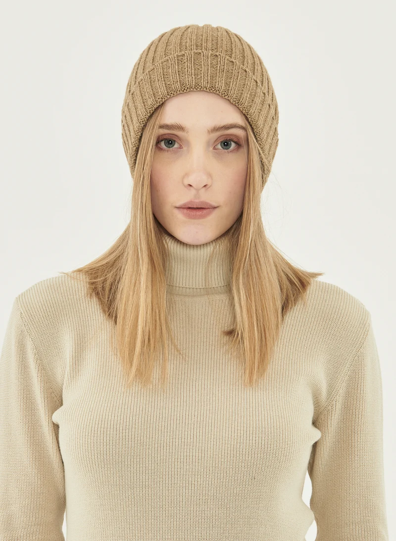 Bruine uniseks muts |Organication unisex wool beanie light brown
