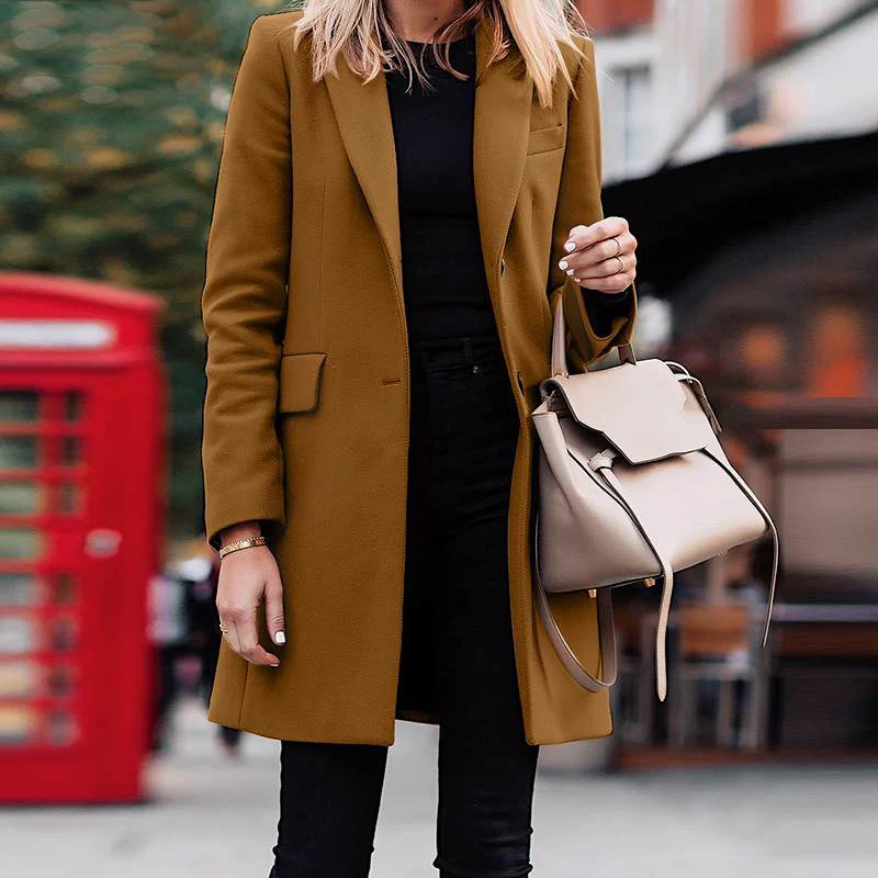 Dames Trenchcoat Dubbel Gelaagd Met Klassieke Details