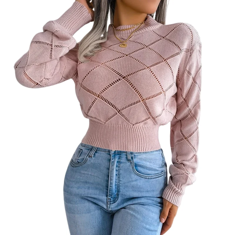 Dames Coltrui Met Hoge Halslijn Modieuze Gebreide Pullover