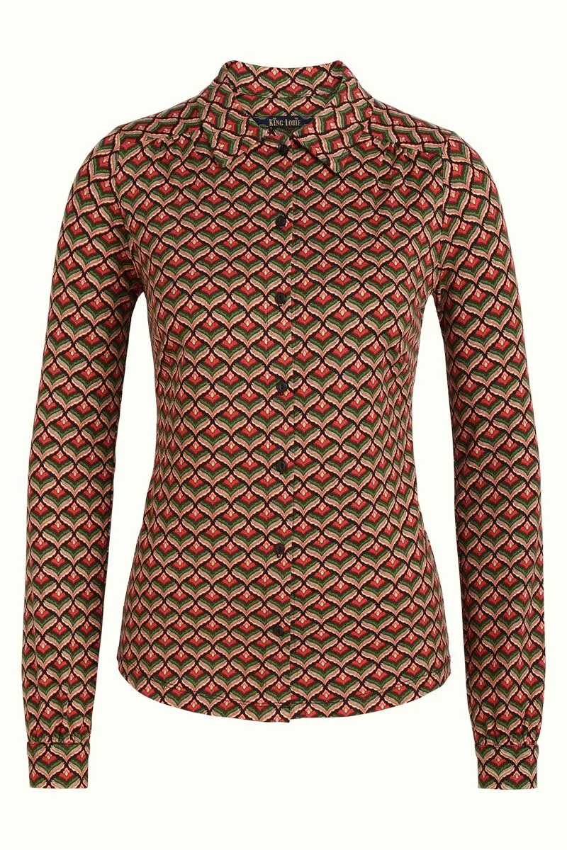 Blouse van duurzame viscose | King Louie blouse residence berry red