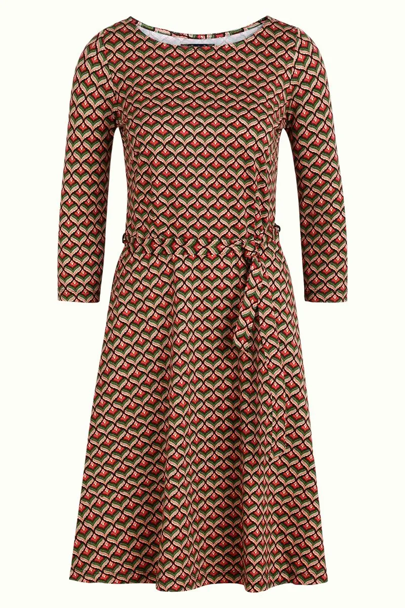 Wijd uitlopende jurk | King Louie Betty dress residence berry red