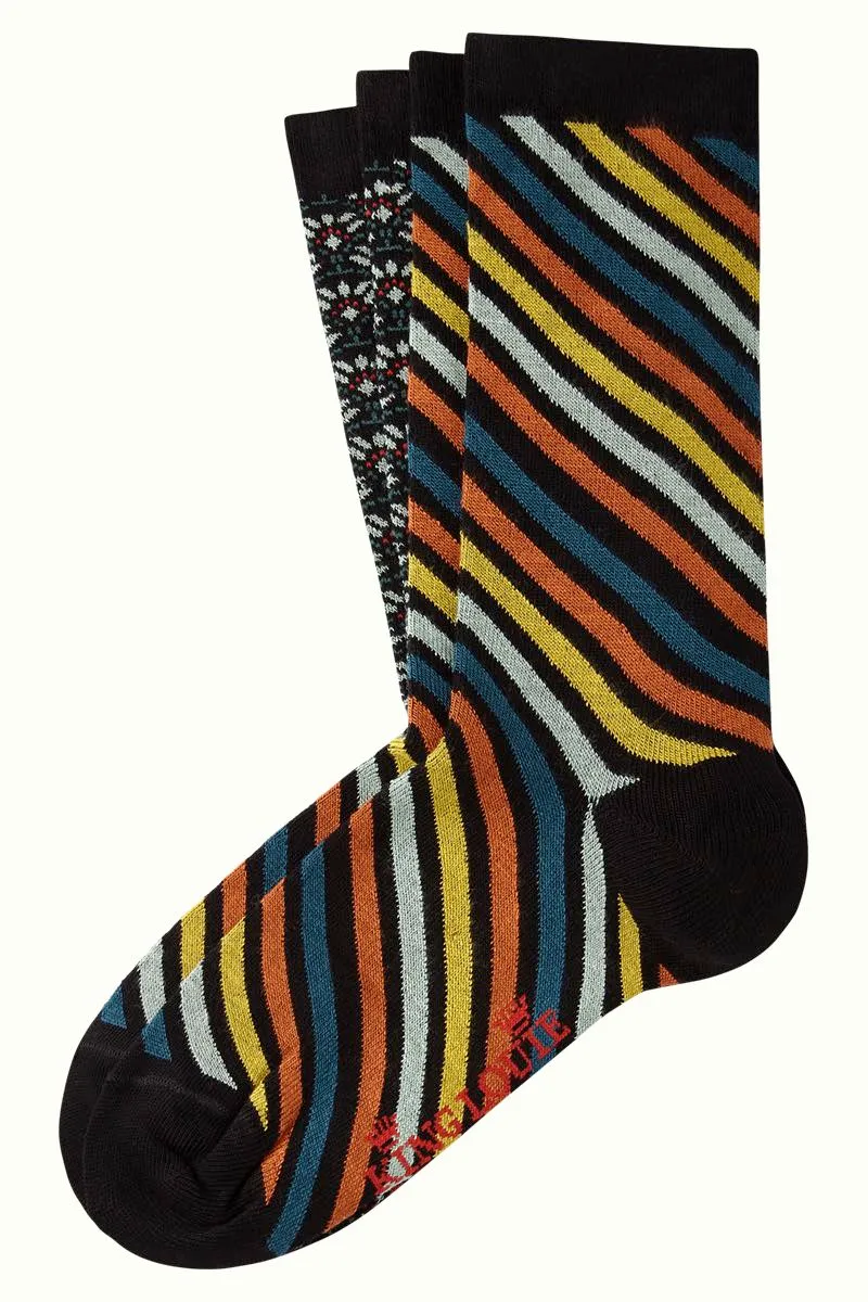 2 paar zachte sokken | King Louie socks 2-pack afternoon black