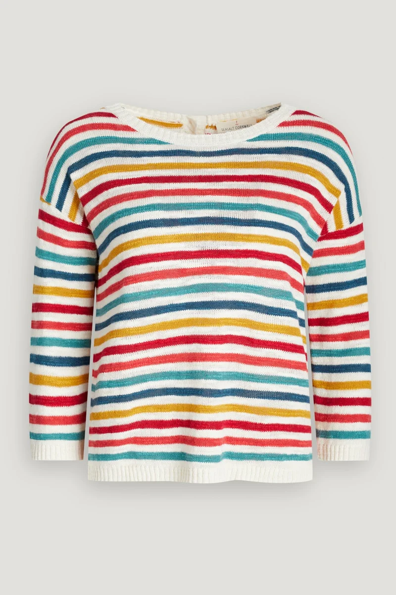 Trui met boothals | Seasalt Cornwall knavock jumper mini cornish ecru multi