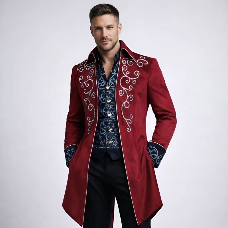 Gothic blazer Halloween middeleeuws kostuum steampunk jas voor heren - Manuelo
