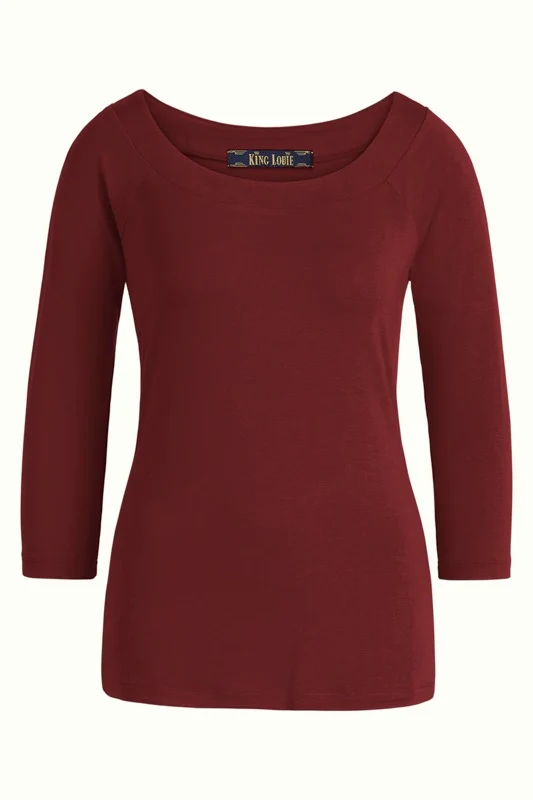 Top met lange mouw | King Louie Sarah top viscose lycra sandelwood brown