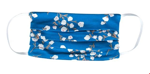 Blauw Mondkapje Met Bloemenprint | Zilch Face Mask Blossom Jeans