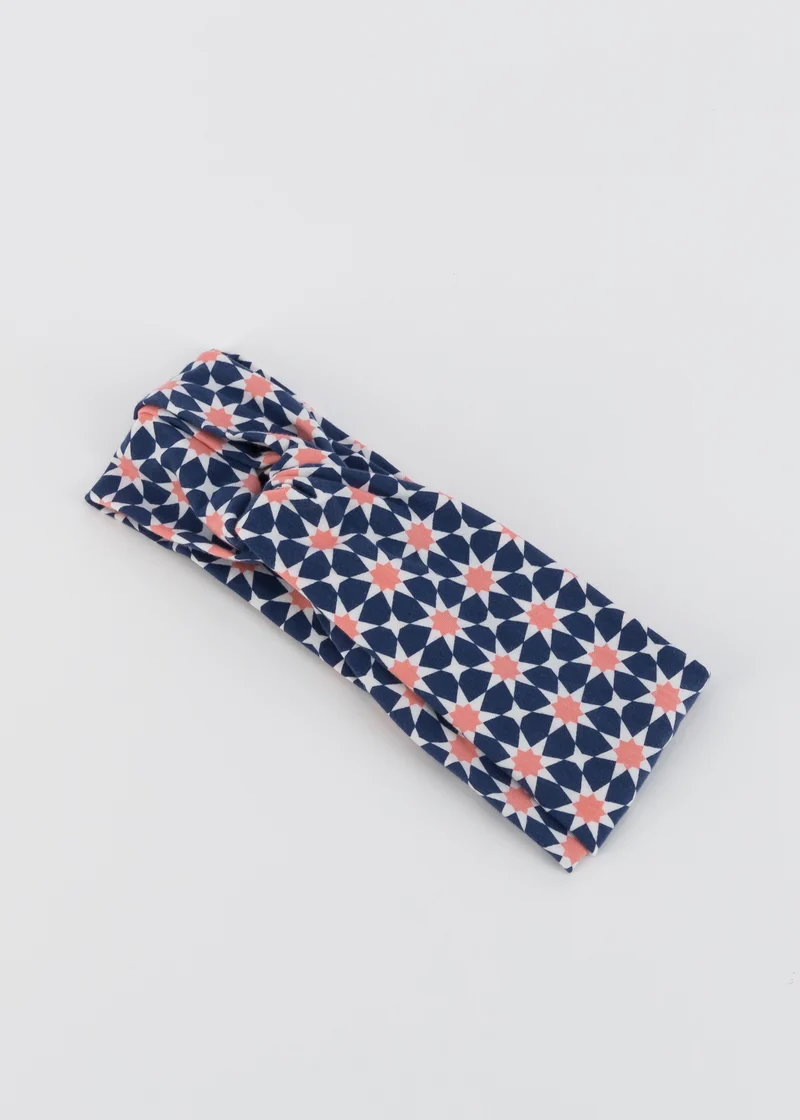 Blauwe Haarband Met Sterren Print | Blutsgeschwister Sunset Knot Hairwrap Blue Fresh Breeze