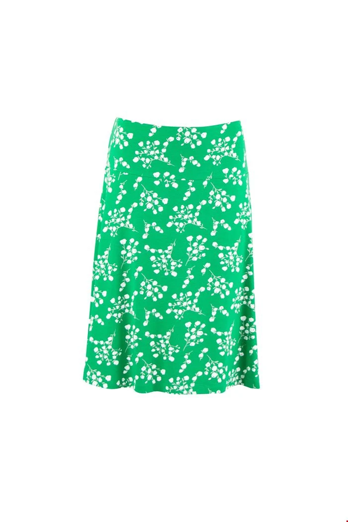 Groen Rokje Van Duurzame Viscose | Zilch Skirt A Line Blossom Apple