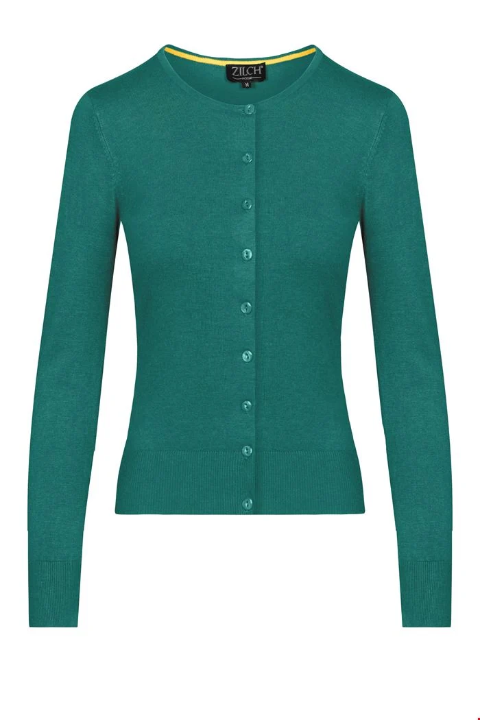 Groen vest van comfortabele bamboe | Zilch cardigan round neck emerald