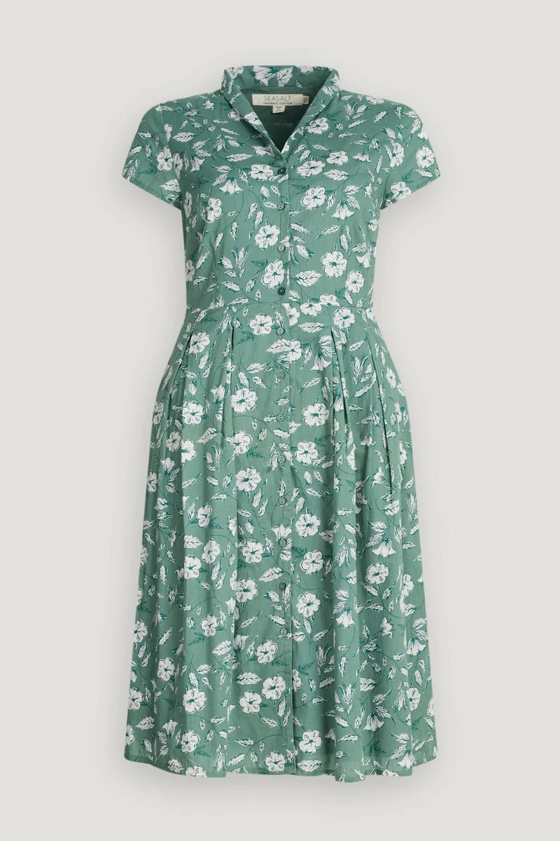 Overhemdjurk van biologisch katoen | Seasalt Cornwall Brenda dress moorflower succulent