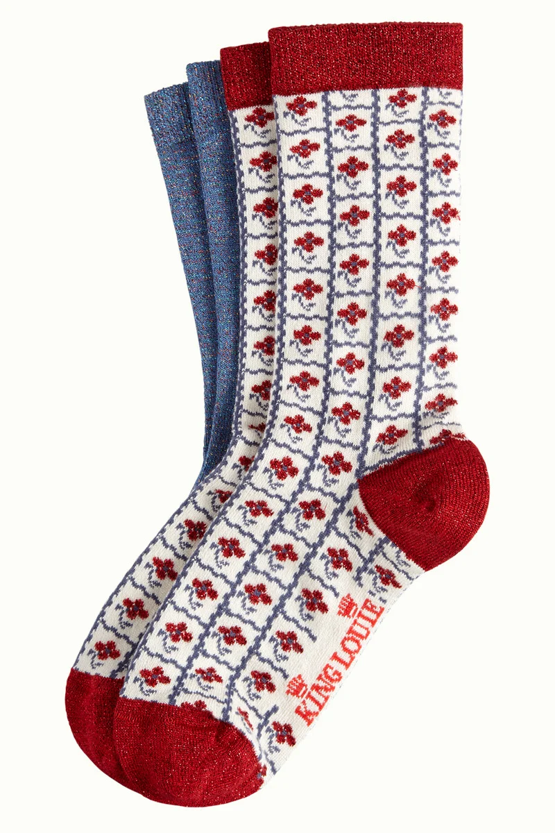 2 paar sokken | King Louie 2-pack socks yucca fire red