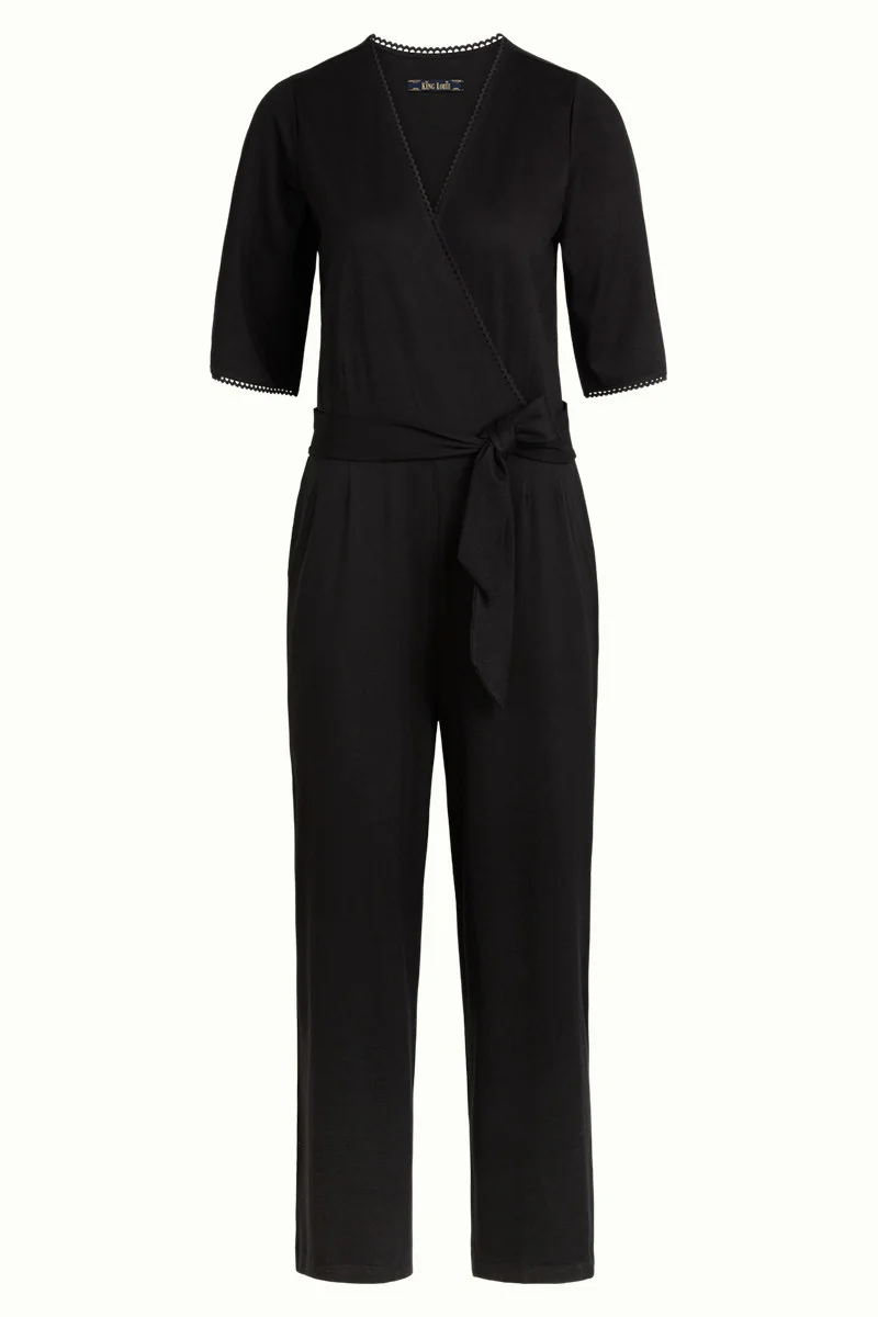 Jumpsuit van duurzame viscose | King Louie Zita jumpsuit ecovero classic black