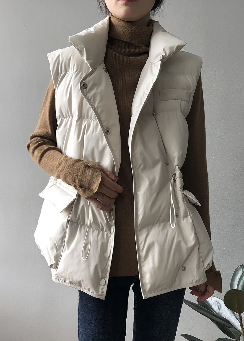 Dames Winter Vest Met Knopen En Trekkoord