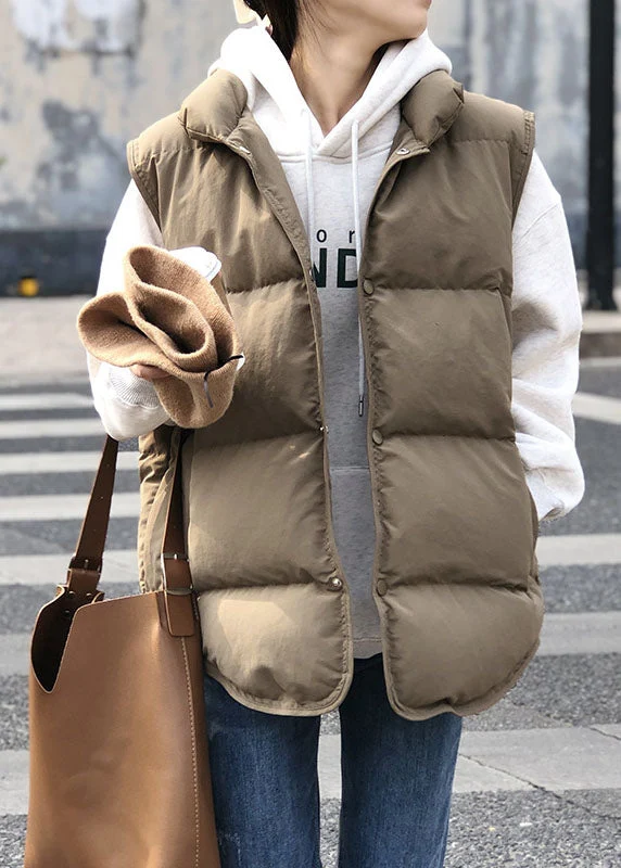 Dames Casual Puffer Vest met Staande Kraag