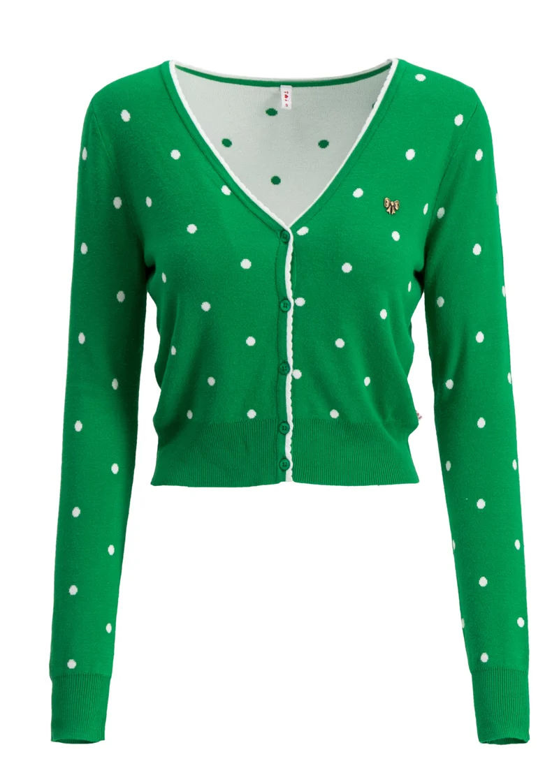 Blutsgeschwister Powerdots Cardigan Super Green Dot Green