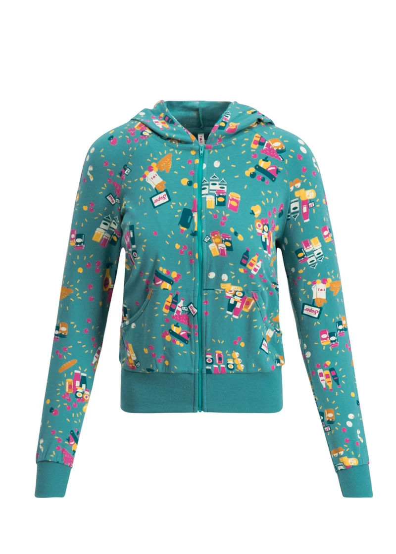 Blutsgeschwister Sweet Little Supergirl Zip Super Market Turkis