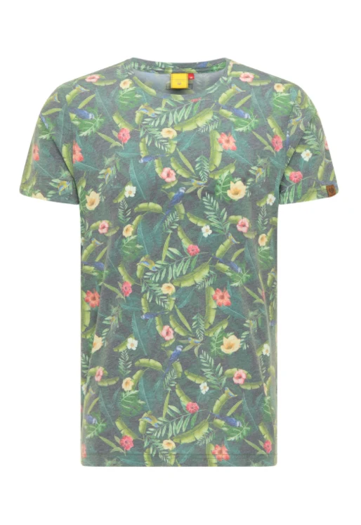 Groen t-shirt met bloemenprint | Ragwear swan green