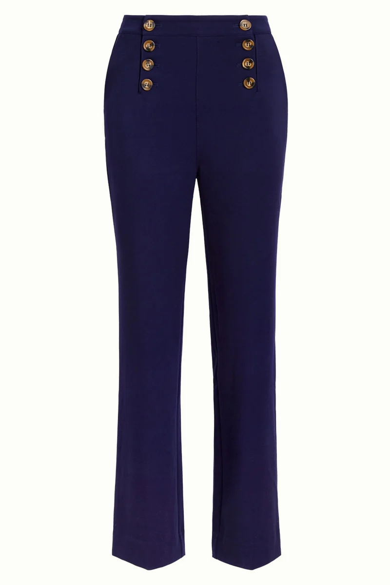 Blauwe sailor broek | King Louie Lara sailor pants broadway ink blue