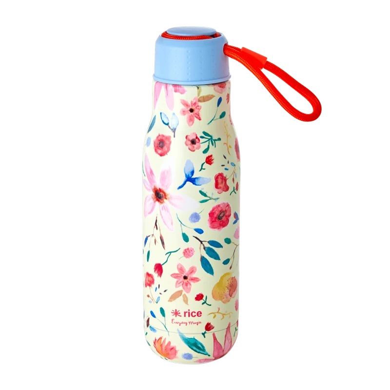 Rice stainless steel thermo bottle cream selmas flower print