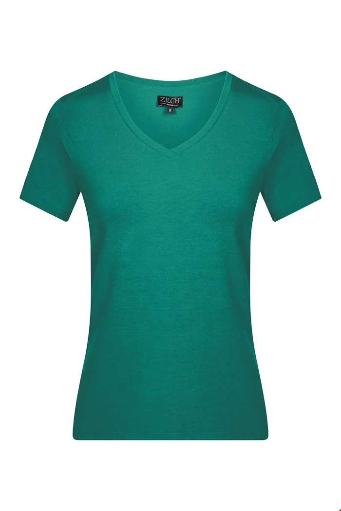 Basic groene top | Zilch top v-neck emerald