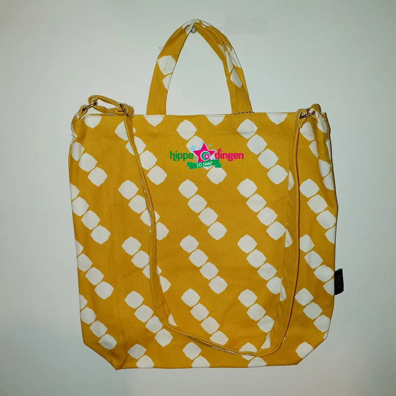 Gele Tas Met Verstelbare Schouderband | Zilch Canvas Bag Blocks Honey