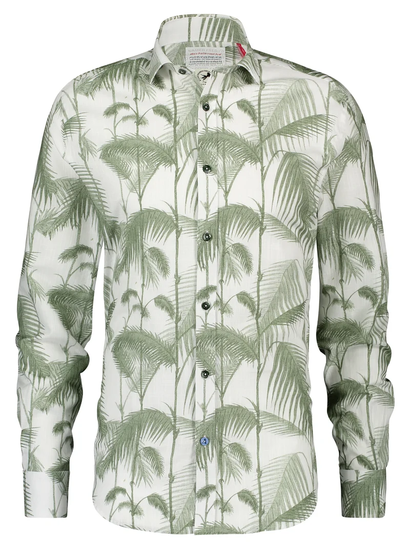A Fish Named Fred Shirt Bamboo Green Optical White