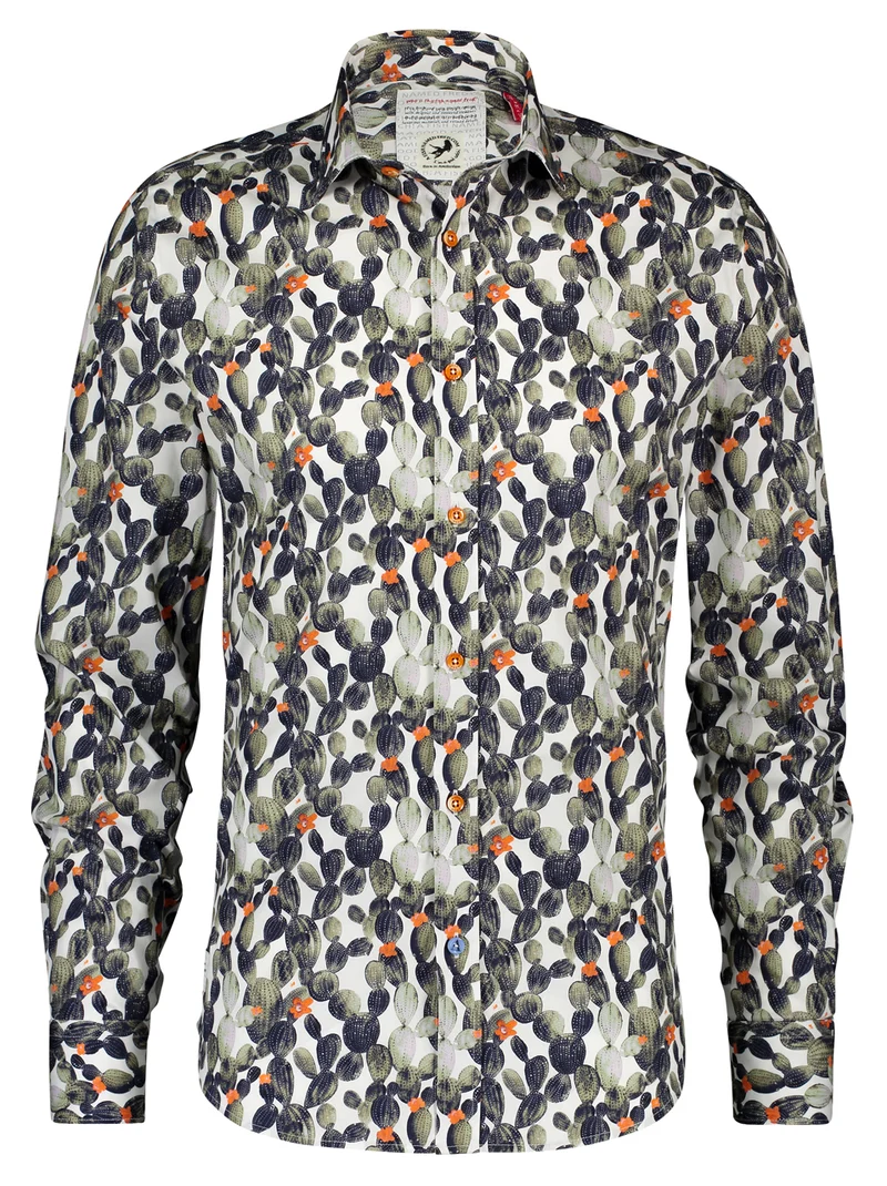 A Fish Named Fred Shirt Green Cactus Optical White