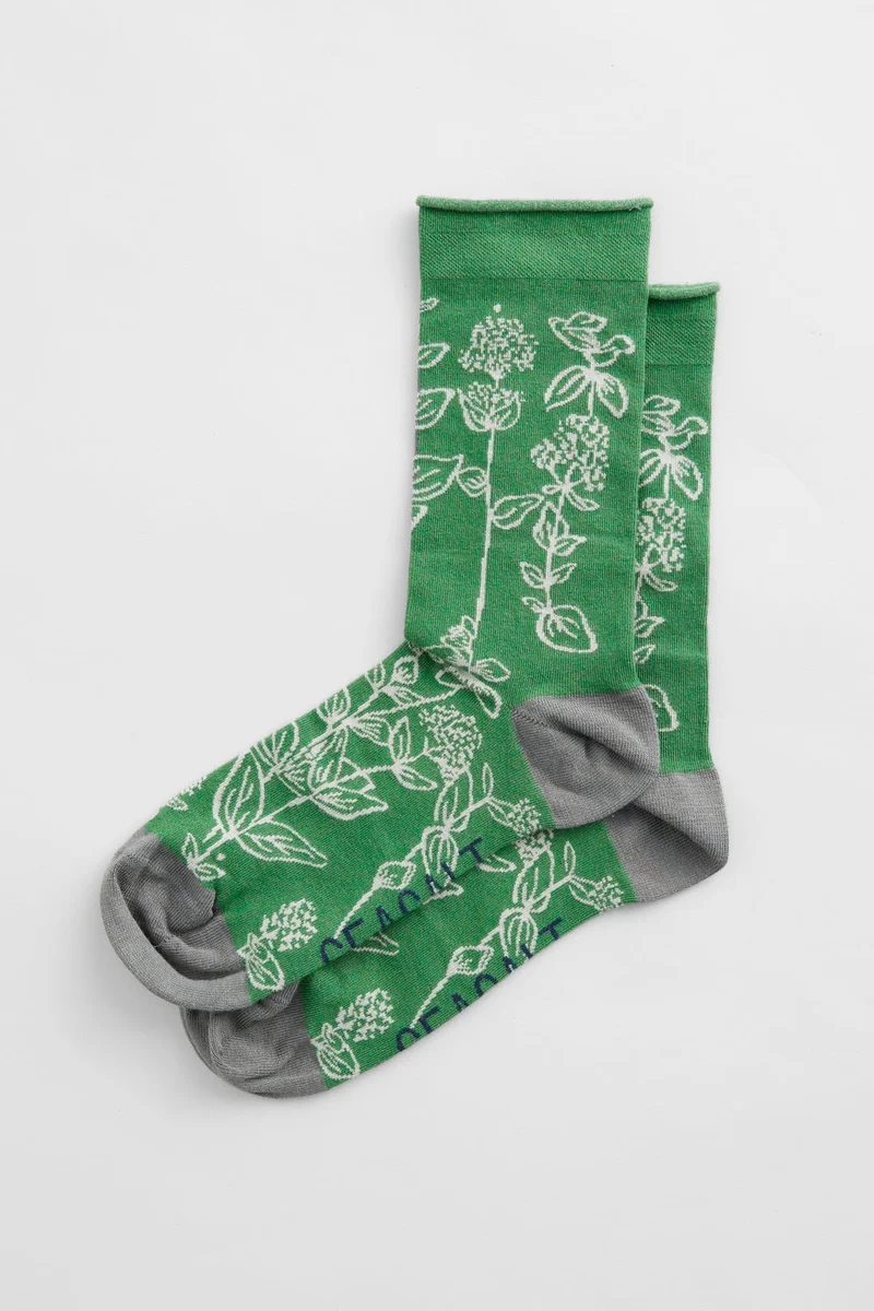 Seasalt Cornwall Bamboo Arty Socks Valerian Hedgerow