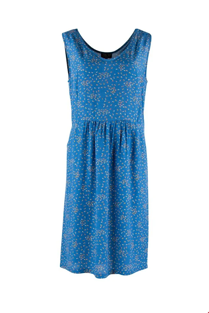 Blauwe Luchtige Zomerjurk | Zilch Dress Pockets Confetti Jeans
