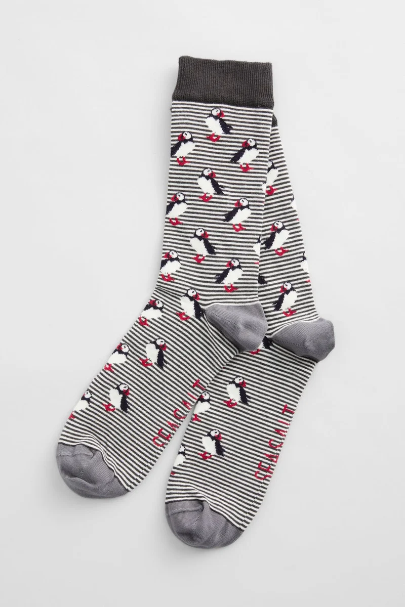 Seasalt Cornwall Men Arty Socks Watch Duty Peat