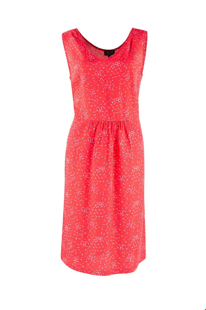 Rode Mouwloze Jurk | Zilch Dress Pockets Confetti Lipstick