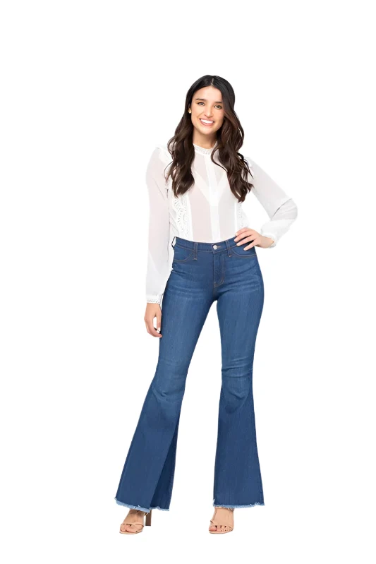 Dames Hoge Taille Super Flare Jeans