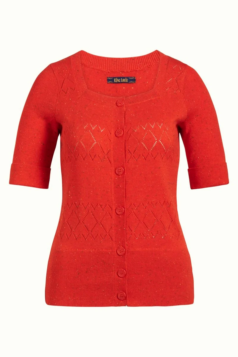 King Louie Lexi Knit Cardi Vallarta Chili Red