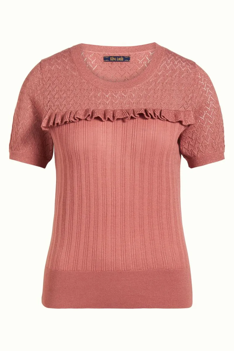 King Louie Ruffle Top Ravenna Dusty Rose