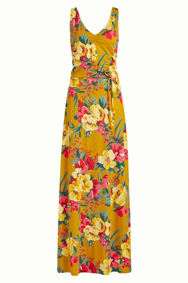 King Louie Anna Dress Maxi Lavish Spice Yellow