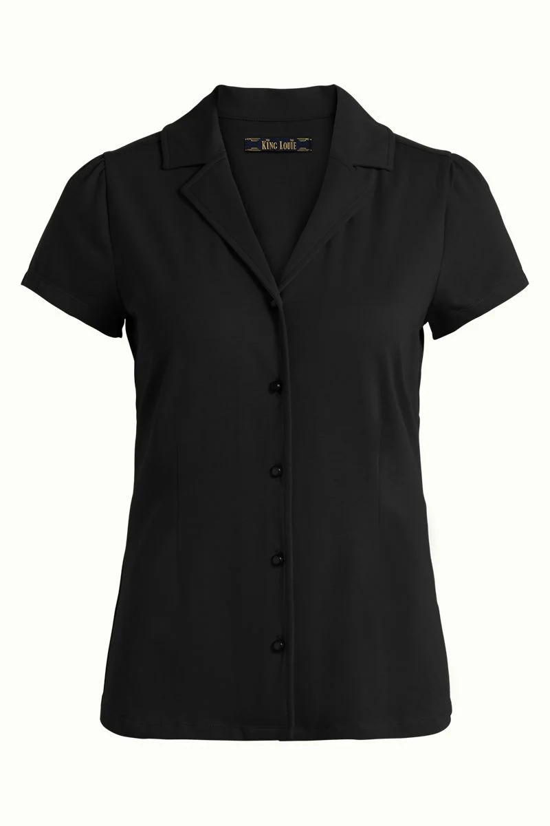 King Louie Patty Blouse Cotton Lycra Light Black