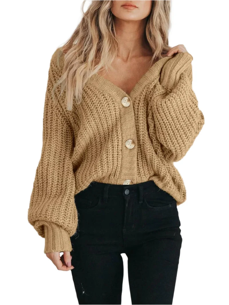 Dames Lange Mouwen Cardigan Met Knopen