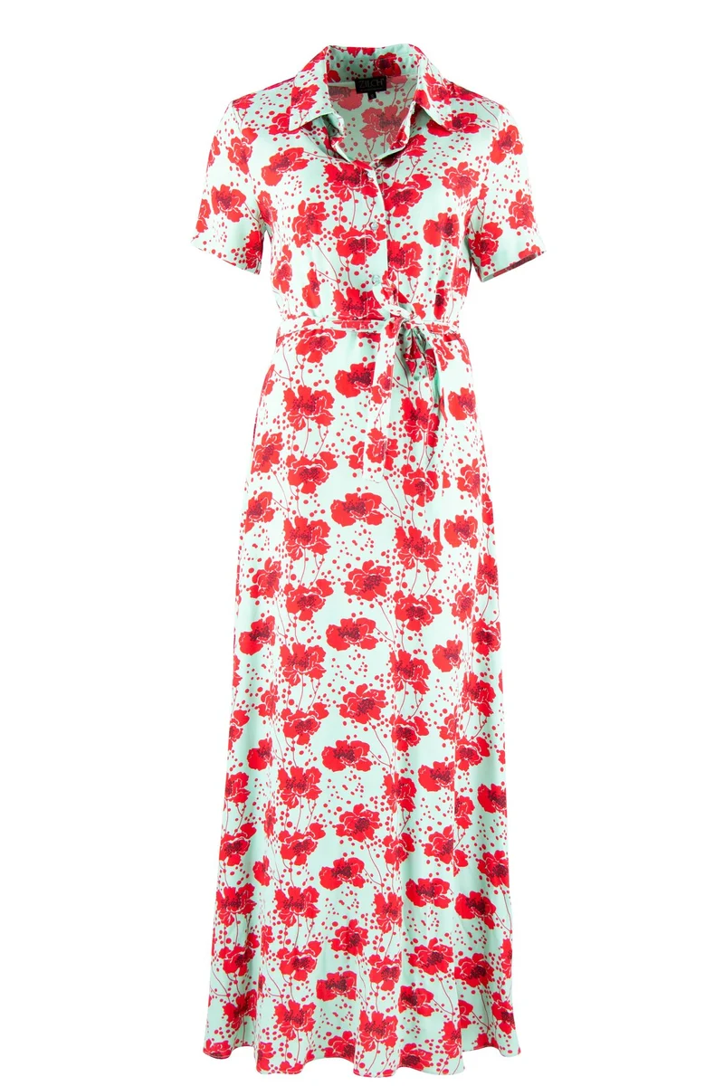 Lange Jurk Van Luchtige Viscose | Zilch Dress Long Poppy Mint