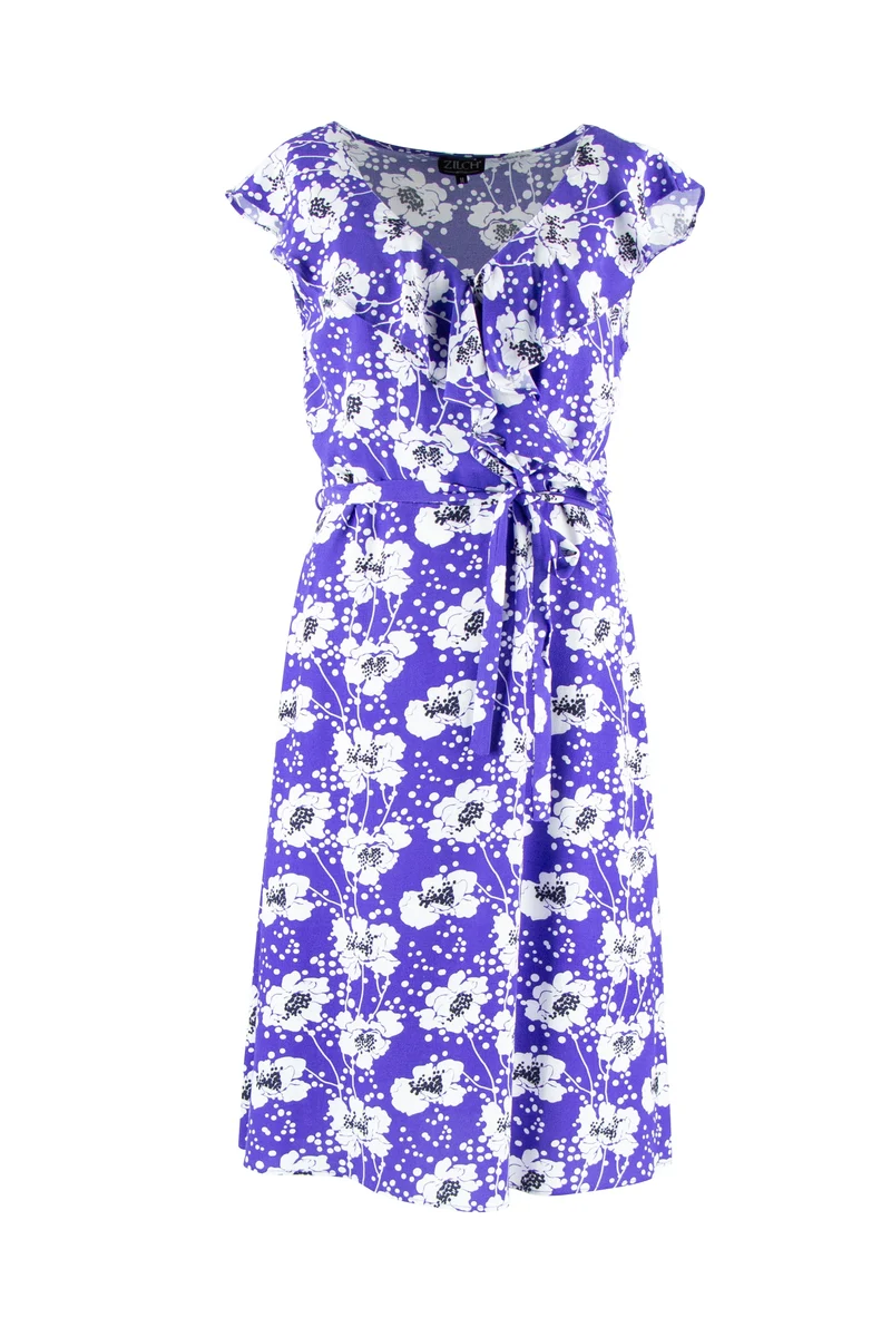 Blauwe Luchtige Zomerjurk Van Viscose | Zilch Cross Dress Poppy Royal Blue